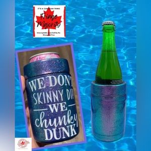 Drink cozie, bottles/cans, insulated, colour shift glitter, epoxy sealed